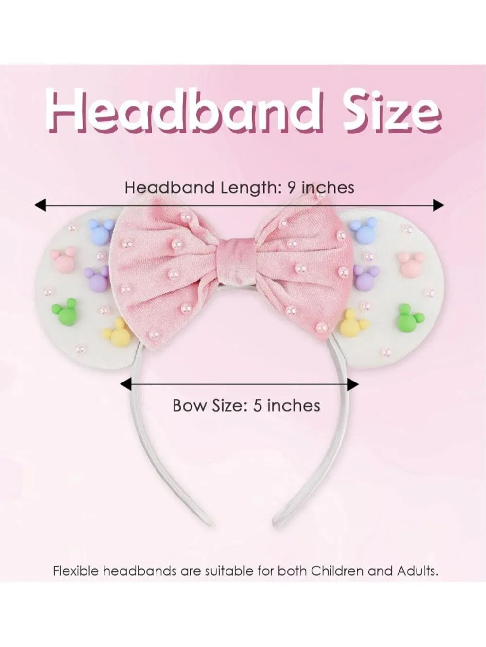 Women Multicolor Polyester Velvet Mickey Mouse Halloween Costume Headband